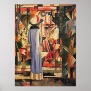 Pôster Mulher Diante de uma Vitrine por August Macke