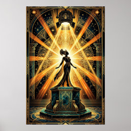Poster Mulher Diretora Art Deco Arte de Cinema Antigo