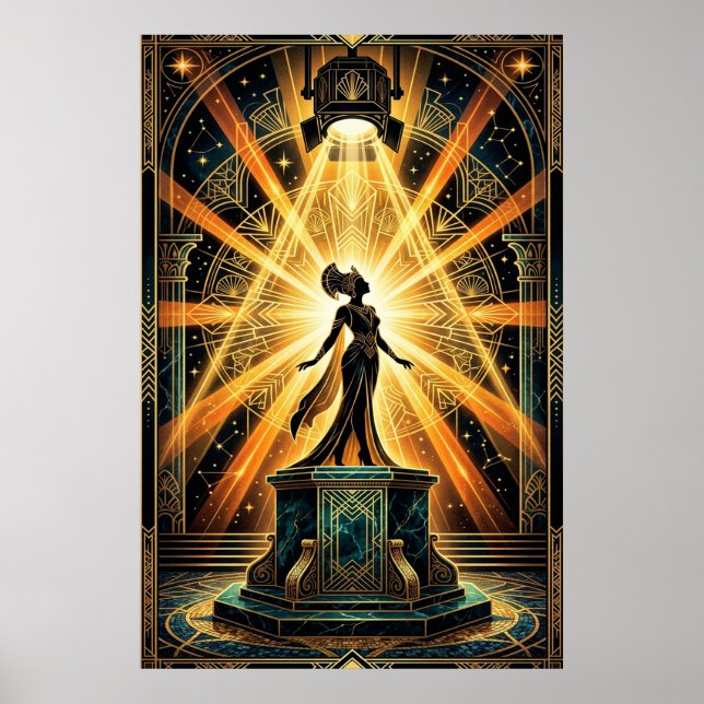 Poster Mulher Diretora Art Deco Arte de Cinema Antigo (Frente)