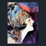 Pôster Mulher do Art Deco em Scarf<br><div class="desc">Esta bela imagem foi criada de um cobrir original da revista "Photoplay",  reparada e editada e todas as referências de texto foram removidas. (Sem direitos autorais)</div>