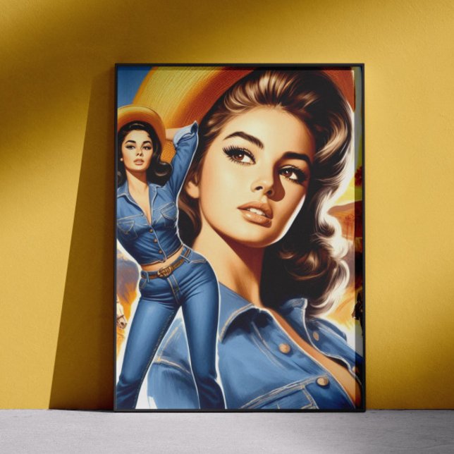 Poster Mulher do Campo Jeans Vintage (Criador carregado)