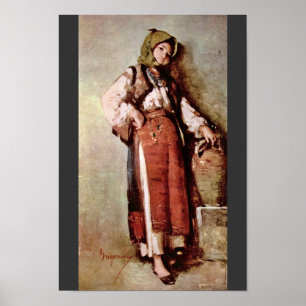 Poster Mulher do camponês com o jarro por Grigorescu