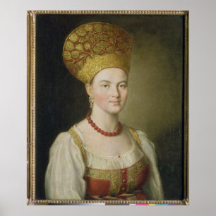 Poster Mulher do camponês no traje do russo, 1784