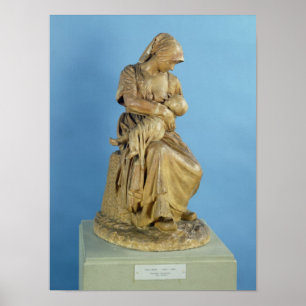 Pôster Mulher do camponês que alimenta sua criança