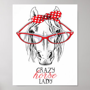Poster Mulher do Cavalo Louco do Cavalo do Cavalo Bandana