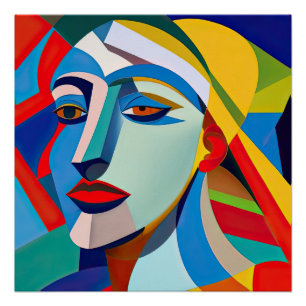 Pôster Mulher do Estilo Picasso da Arte Moderna