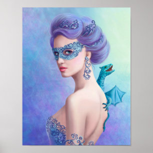 Pôster Mulher do inverno da fantasia do poster, rainha