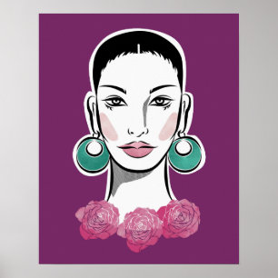 Poster Mulher do Mod Fleur dos anos 60