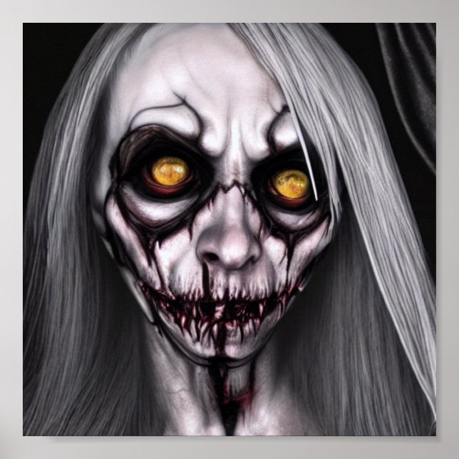 Poster Mulher do Olhos da Bruxa Zombie do Skull (Frente)