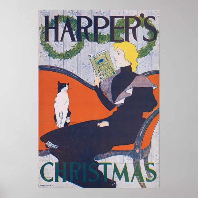 Pôster Mulher e Cat, Edward Penfield (Frente)