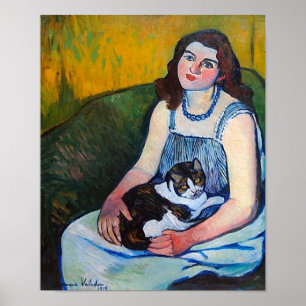 Poster Mulher e Cat, Suzanne Valadon