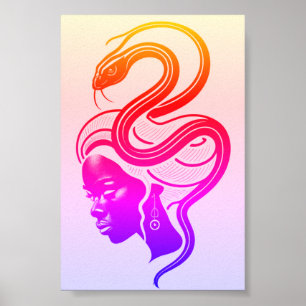 Poster Mulher e Cobra na simbiose