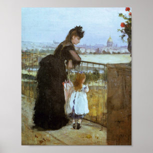 Poster Mulher e Criança em uma Balconia (Morisot 1872)