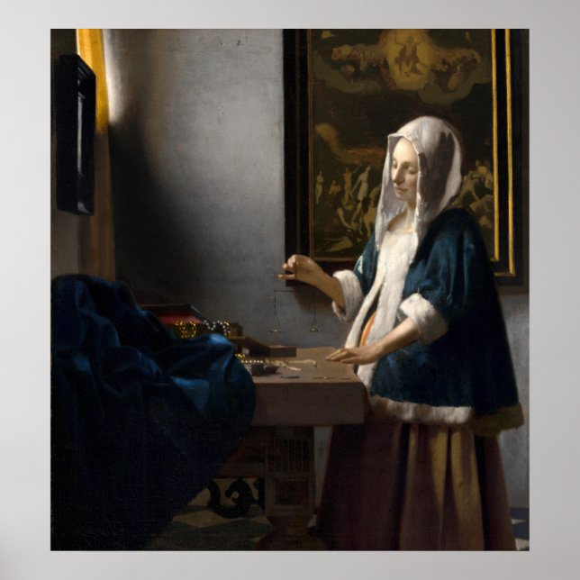 Poster Mulher e Equilíbrio - Johannes Vermeer Fine Art Po (Frente)