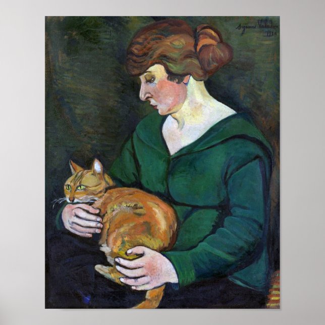 Poster Mulher e Gato, Suzanne Valadon (Frente)
