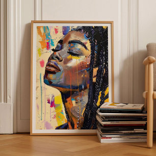 Poster Mulher Eclética Pintura Pop Art Grande Arte de Pa