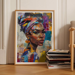 Poster Mulher Eclética Pintura Pop Art Grande Arte de Par