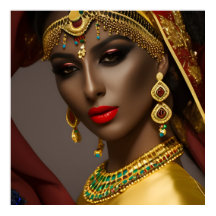 Mulher egípcia O véu exótico é azul verde