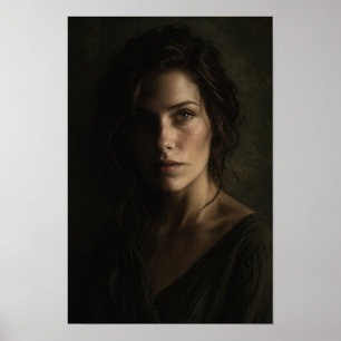 Poster Mulher em Arte de Parede de Retrato Dramático em M
