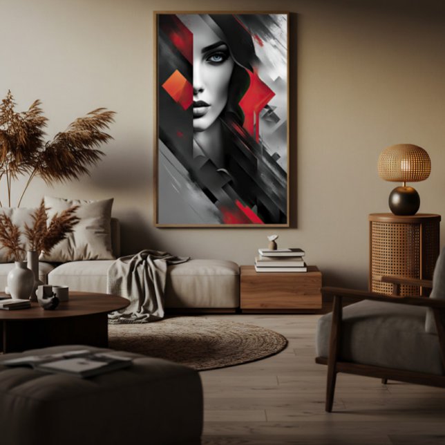 Poster Mulher em Camadas Abstratas (Criador carregado)