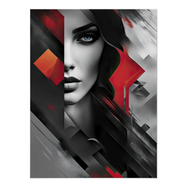 Pôster Mulher em camadas de Abstrato (Frente)