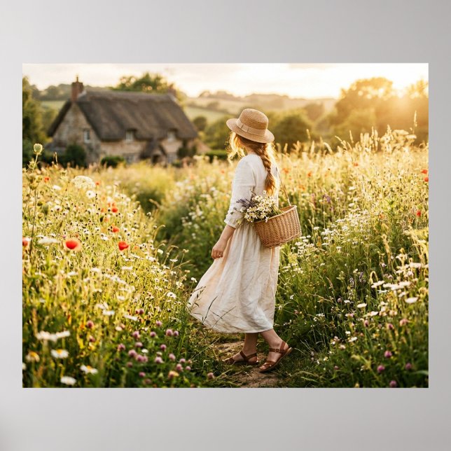 Poster Mulher em Campo de Trigo (Frente)