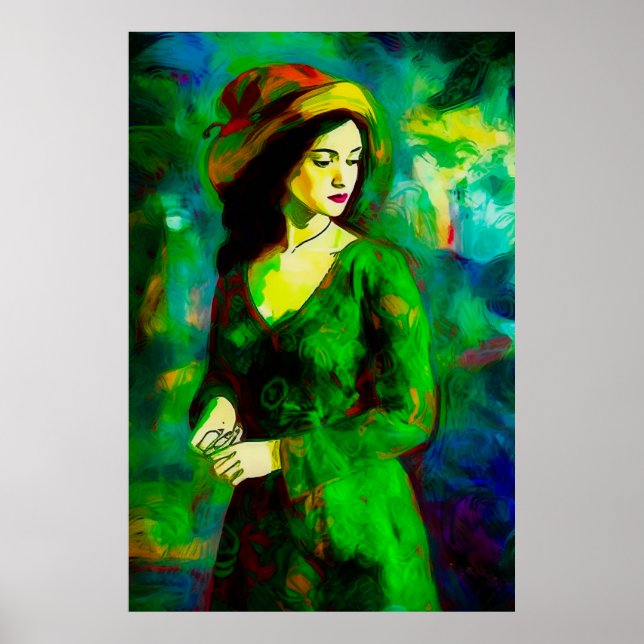 Poster Mulher em Chapéu (Frente)