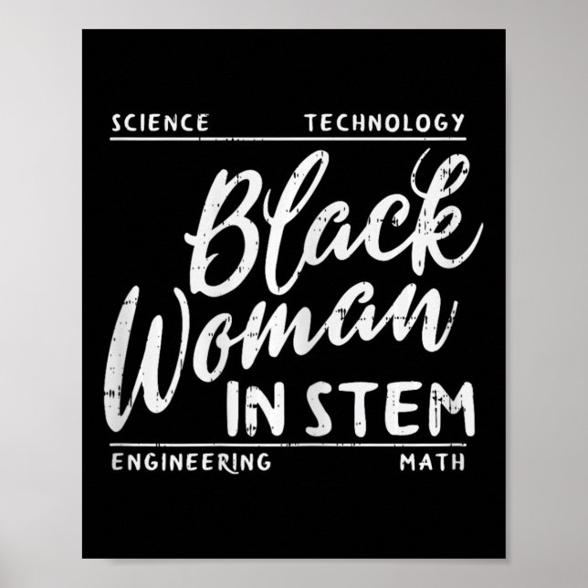 Poster Mulher Em Ciência Do Tronco Matemática Menina Afri (Frente)