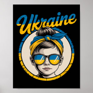 Poster Mulher em estilo retrô da Ucrânia Gráfico Orgulho