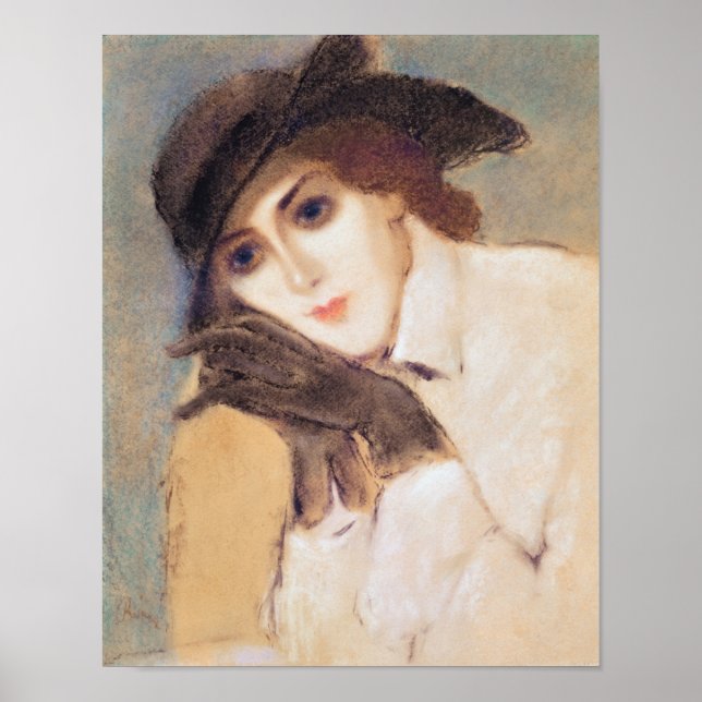 Poster Mulher em Luvas Negras (Frente)