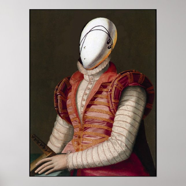 Pôster MULHER EM PINK VESTIDO Fashion Figurino Teatral (Frente)