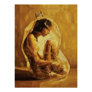 Pôster Mulher em Plástico – Pintura a Óleo