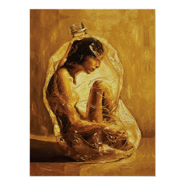 Pôster Mulher em Plástico – Pintura a Óleo (Frente)