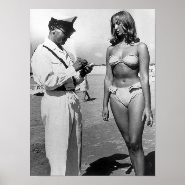 Poster Mulher em um Bikini ganhando bilhete (Frente)