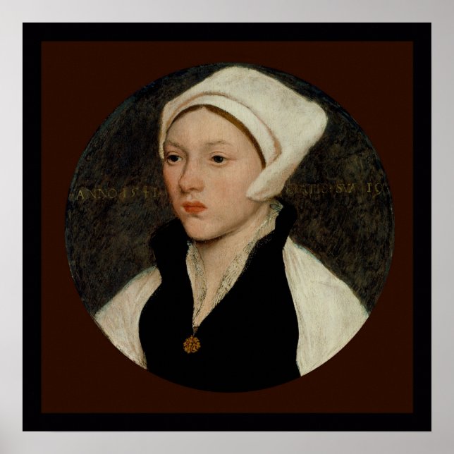 Pôster Mulher em um Coif Branco por Holbein Canvas Print (Frente)