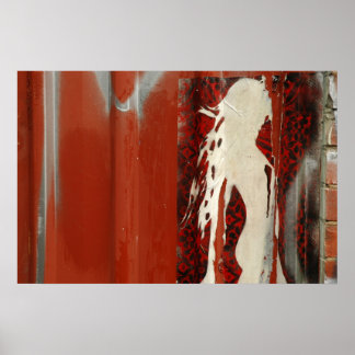 Poster Mulher em um Endereço Vermelho