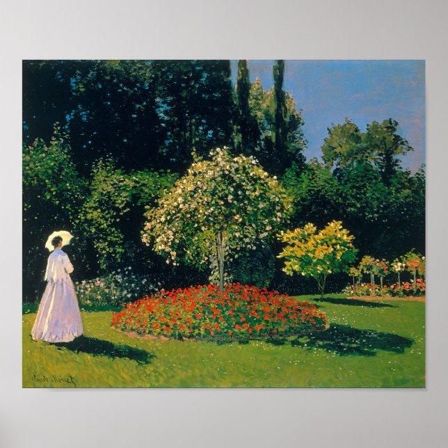 Poster Mulher em um Jardim, Monet (Frente)