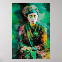 Poster Mulher em Verde