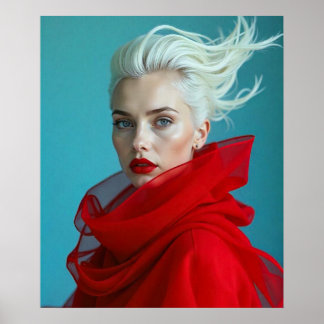 POSTER MULHER EM VERMELHO