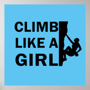 Poster mulher escalada do rock
