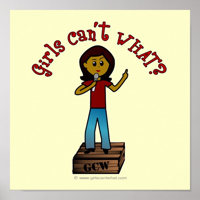 Pôster Mulher Escura no Soapbox (Frente)