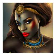 Mulher espantosa exótica, africana, joia vermelha 