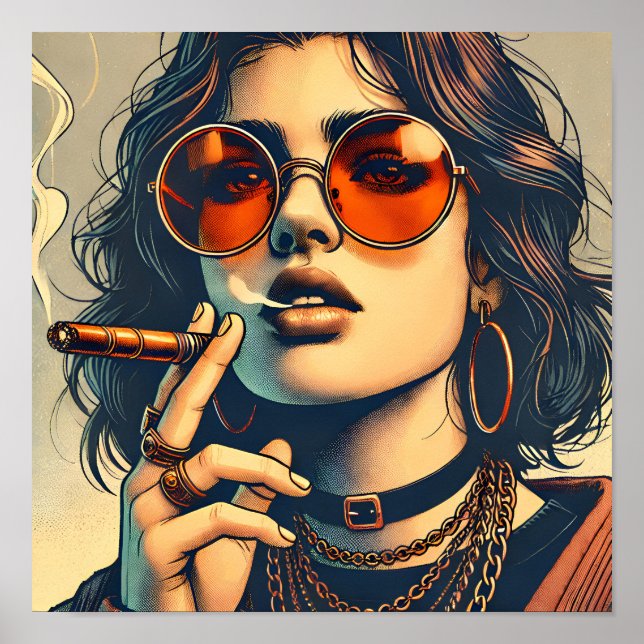 Poster Mulher Expondo Uma Atitude Rebelde E Legal (Frente)