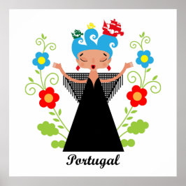 Pôster Mulher fada cantora de caravela portuguesa