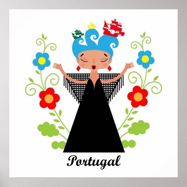 Pôster Mulher fada cantora de caravela portuguesa (Frente)