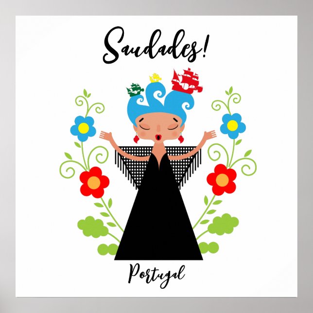 Poster Mulher fada cantora de caravela portuguesa (Frente)