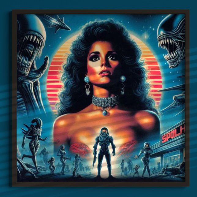 Poster Mulher Fictícia Retrowave dos anos 80 (Criador carregado)