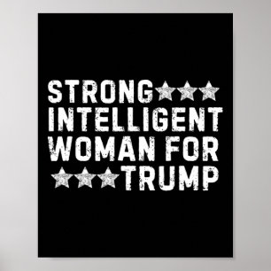 Poster Mulher Forte e Inteligente Para Trump Garota Mega
