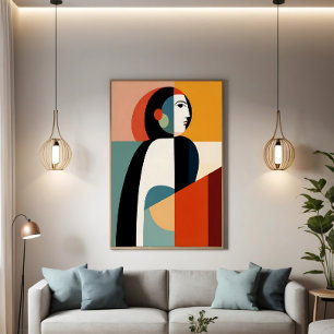 Poster Mulher Fragmentada: A Essência Cubista