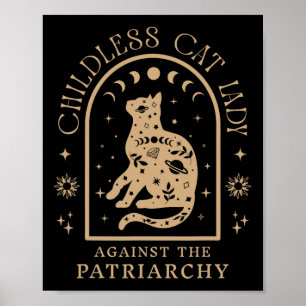 Poster Mulher Gato Sem Filhos Contra Gato Feminista Patri